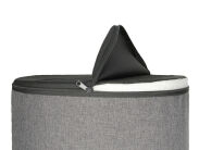 Pufa welurowa, Bertoni, nadruk Montana – okrągła pufa dekoracyjna, do salonu, walec 40cm, elegancka, zamek błyskawiczny - 6