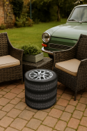 Pufa Codura Wodoodporna do Domu i Ogrodu – wzór Tyres, Elegancka, Wygodna, Stabilna, Zamek Błyskawiczny, 40 cm, Bertoni - 4