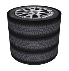 Pufa Codura Wodoodporna do Domu i Ogrodu – wzór Tyres, Elegancka, Wygodna, Stabilna, Zamek Błyskawiczny, 40 cm, Bertoni