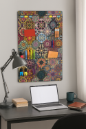 Organizer ścienny z filcu Bertoni Valencia 45×65 cm – antracyt, 8 kieszeni, nadruk HD, dekoracyjny i praktyczny - 2