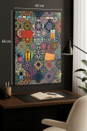 Organizer ścienny z filcu Bertoni Valencia 45×65 cm – antracyt, 8 kieszeni, nadruk HD, dekoracyjny i praktyczny - 7