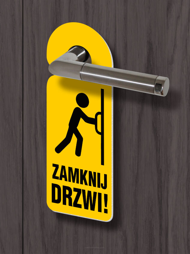 Zawieszka na klamkę - ZAMKNIJ DRZWI