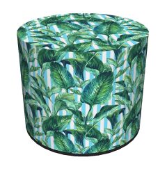 Pufa Codura Wodoodporna do Domu i Ogrodu – wzór Stripe Palm, Elegancka, Wygodna, Stabilna, Zamek Błyskawiczny, 40 cm, Bertoni