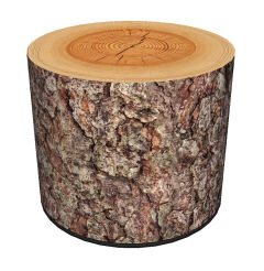 Okrągła pufa dekoracyjna, Bertoni, nadruk Sosna – do salonu, do pokoju dziecka, walec 40cm, elegancka, zamek błyskawiczny, zdejmowany pokrowiec