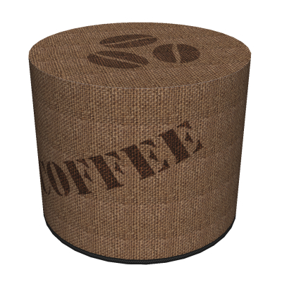 Okrągła pufa dekoracyjna - JUTE COFFEE