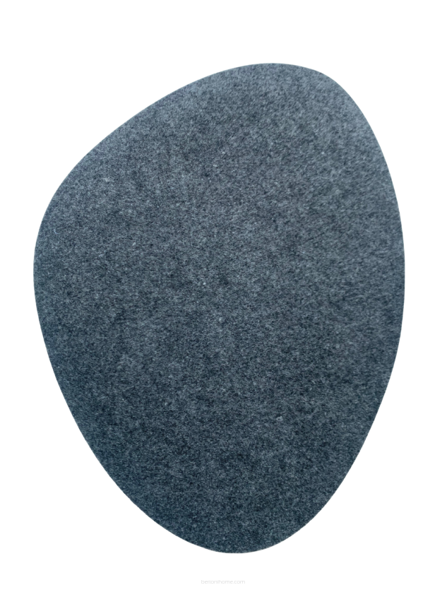 Podkładka filcowa na stół Oval 36×32 cm – szara, dekoracyjna, odporna na ciepło, Bertoni