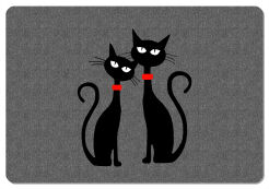 Podkładka prostokątna na stół 29×42 cm, wzór Czarne Koty – ekologiczny filc, pranie 40 °C, Bertoni