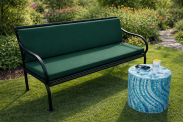 Poduszka ogrodowa wodoodporna na ławkę huśtawkę BERTONI Zielona 120x40+40, zdejmowany pokrowiec - 4