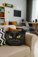 Poduszka dekoracyjna Bertoni „Kot Nero” 30×45 cm – welur, nadruk kota, wkład antyalergiczny - 3