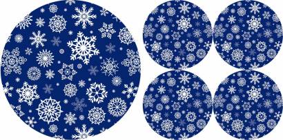 Zestaw podkładek na stół okrągłych 1+4 - SNOW