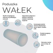 Poduszka rehabilitacyjna wałek Royal Granatowy Ø15x40 cm – welur, pianka memory foam, do podparcia karku i pleców, Bertoni - 6