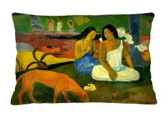 Poduszka dekoracyjna Elegance Print Arearea (Gauguin) 40×60 cm – Welurowa, Dwustronny Nadruk, Zamek, Antyalergiczny Wkład, Produkt Premium