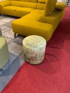 Pufa welurowa, Bertoni, nadruk Van Gogh Sad – okrągła pufa dekoracyjna, do salonu, walec 40cm, elegancka, zamek błyskawiczny - 2