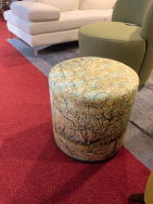 Pufa welurowa, Bertoni, nadruk Van Gogh Sad – okrągła pufa dekoracyjna, do salonu, walec 40cm, elegancka, zamek błyskawiczny - 4