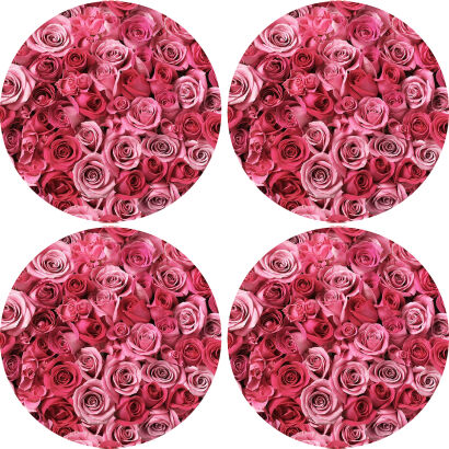 Zestaw podkładek na stół okrągłych 4D - VALENTINE ROSES