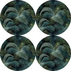 Zestaw 4 podkładek okrągłych na stół 4D 33 cm – MALLORCA | Ekologiczny filc, nadruk HD, pranie 40 °C, Bertoni