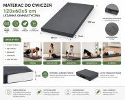 Materac do ćwiczeń 120x60x5 cm leżanka gimnastyczna Mallorca - 4