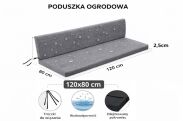 Poduszka ogrodowa wodoodporna na ławkę huśtawkę BERTONI Warkocz 120x40+40, zdejmowany pokrowiec - 7