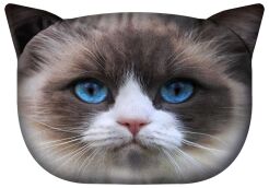 Poduszka dekoracyjna Bertoni „Kot Daisy” 30×45 cm – welur, nadruk kota, wkład antyalergiczny