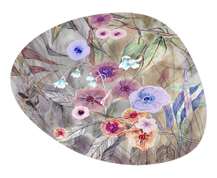 Podkładka owalna na stół, wzór Primavera 36×32 cm – gruby filc 4 mm, full-color, odporna na temperaturę do 120 °C, do kuchni lub komodę – Bertoni