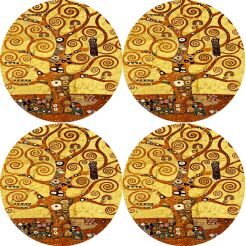 Zestaw 4 podkładek okrągłych na stół 4D 33 cm – ARTDECO | Ekologiczny filc, nadruk HD, pranie 40 °C, Bertoni
