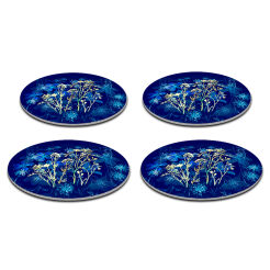 Zestaw 4 podkładek okrągłych 33 cm – gruby filc 4 mm, odporne na gorąco, dekoracyjne, wzór Midnight – Bertoni