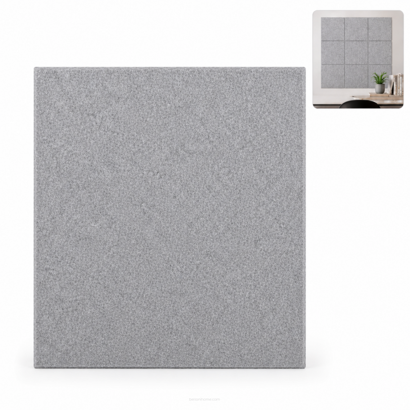 Filcowy Panel Ścienny Samoprzylepny KWADRAT Szary, 37x37 cm 4 mm – Panel Dekoracyjny, Akustyczny, Izolacyjny i Antykondensacyjny