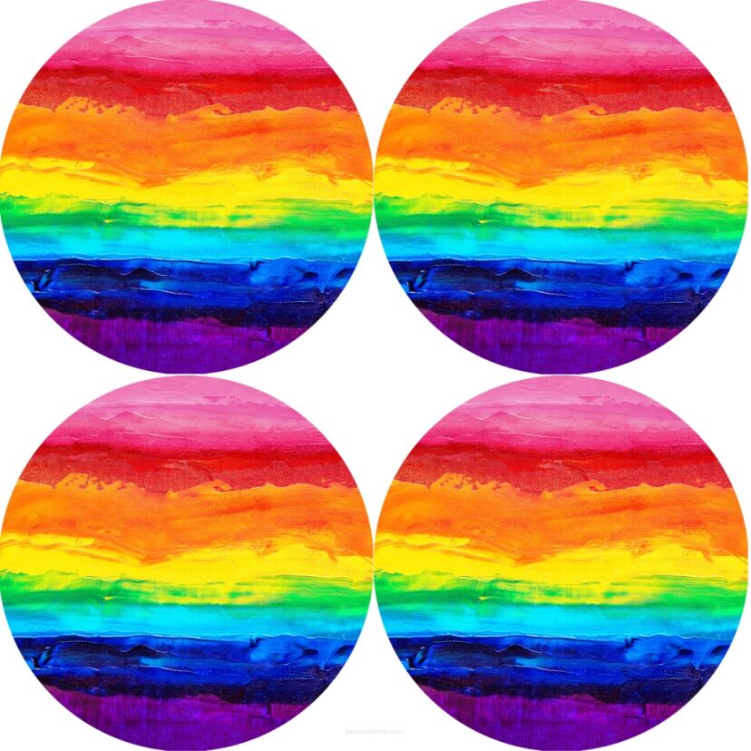 Zestaw podkładek na stół okrągłych 4D - COLORFULL