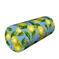 Poduszka rehabilitacyjna wałek Lemons Ø15x40 cm – welur, pianka memory foam, do podparcia karku i pleców, Bertoni
