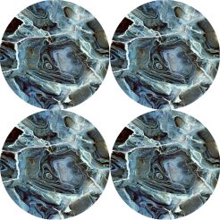 Zestaw 4 podkładek okrągłych na stół 4D 33 cm – RIO | Ekologiczny filc, nadruk HD, pranie 40 °C, Bertoni