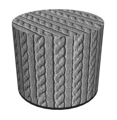 Pufa Codura Wodoodporna do Domu i Ogrodu – wzór Warkocz, Elegancka, Wygodna, Stabilna, Zamek Błyskawiczny, 40 cm, Bertoni