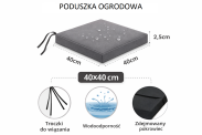 Poduszka ogrodowa na krzesło TIP 40x40 - FIORD, wodoodporna, zdejmowany pokrowiec - 3