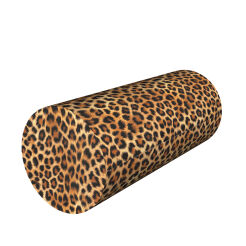 Poduszka rehabilitacyjna wałek, wzór Panterka Lamparcia Ø15x40 cm – welur, pianka memory foam, do podparcia karku i pleców, Bertoni