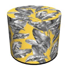 Pufa Codura Wodoodporna do Domu i Ogrodu – wzór Bananeria, Elegancka, Wygodna, Stabilna, Zamek Błyskawiczny, 40 cm, Bertoni