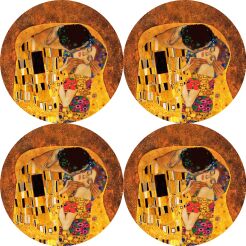 Zestaw 4 podkładek okrągłych na stół 4D 33 cm – POCAŁUNEK | Ekologiczny filc, nadruk HD, pranie 40 °C, Bertoni