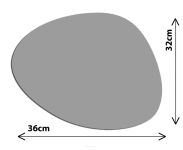 Podkładka filcowa na stół Oval 36×32 cm – antracytowa, dekoracyjna, odporna na ciepło, Bertoni - 3