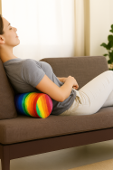Poduszka rehabilitacyjna wałek Colorful Ø15x40 cm – welur, pianka memory foam, do podparcia karku i pleców, Bertoni - 3