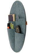 Organizer ścienny filcowy Bertoni „Kółko” L fi - 35 cm – szary, 4 kieszenie, ekologiczny - 7