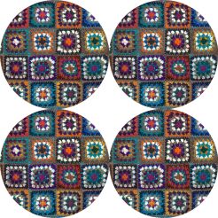 Zestaw 4 podkładek okrągłych na stół 4D 33 cm – FRANIA | Ekologiczny filc, nadruk HD, pranie 40 °C, Bertoni