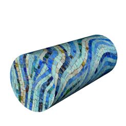 Poduszka rehabilitacyjna wałek Mosaic Ø15x40 cm – welur, pianka memory foam, do podparcia karku i pleców, Bertoni
