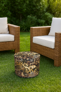 Pufa Codura Wodoodporna do Domu i Ogrodu – wzór Safari New, Elegancka, Wygodna, Stabilna, Zamek Błyskawiczny, 40 cm, Bertoni - 2