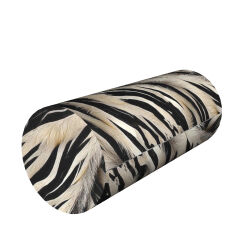 Poduszka rehabilitacyjna wałek, wzór Zebra New Ø15x40 cm – welur, pianka memory foam, do podparcia karku i pleców, Bertoni