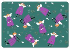 Podkładka prostokątna na stół 29×42 cm, wzór Angel Green – ekologiczny filc, pranie 40 °C, Bertoni