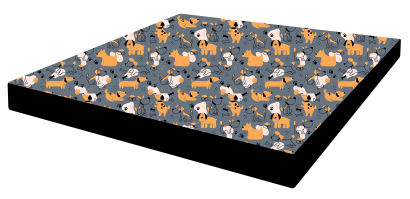 Legowisko - Materac SQUAR Grey Dogs 60x60x5 cm