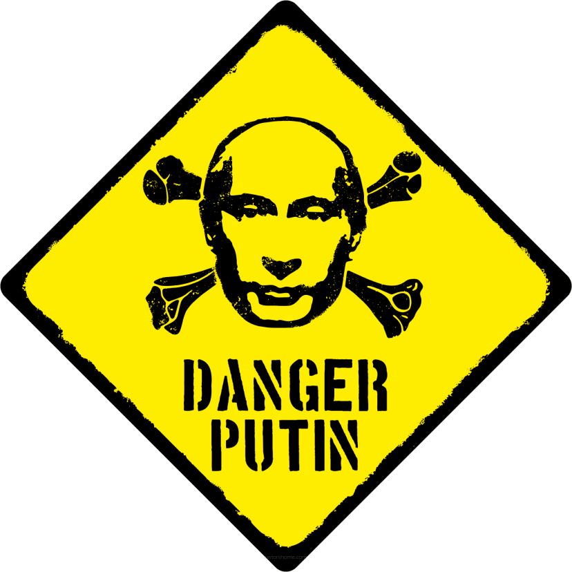 TABLICZKA DANGER PUTIN - 24x24 cm