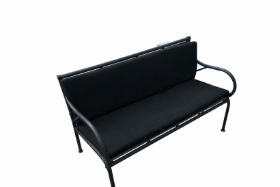 Poduszka ogrodowa wodoodporna na ławkę huśtawkę BERTONI Czarna 120x40+40, zdejmowany pokrowiec