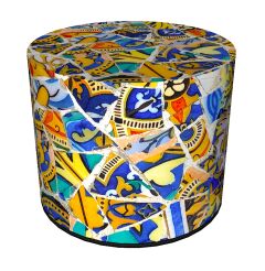 Pufa Codura Wodoodporna do Domu i Ogrodu – wzór Madryt, Elegancka, Wygodna, Stabilna, Zamek Błyskawiczny, 40 cm, Bertoni