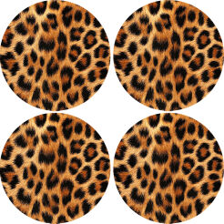 Zestaw 4 podkładek okrągłych na stół 4D 33 cm – PANTERKA LAMPARCIA | Ekologiczny filc, nadruk HD, pranie 40 °C, Bertoni