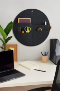 Organizer ścienny filcowy Bertoni „Kółko” XL fi 45 cm – antracyt, 4 kieszenie, ekologiczny - 5