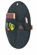 Organizer ścienny filcowy Bertoni „Kółko” XL fi 45 cm – antracyt, 4 kieszenie, ekologiczny - 4